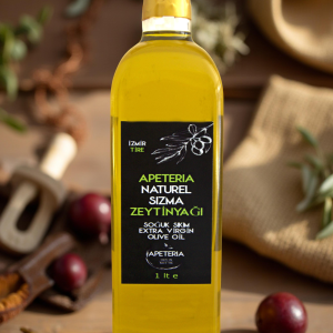 Apeteria 1 lt Cam Şişe Naturel Sızma Soğuk Sıkım Zeytinyağı