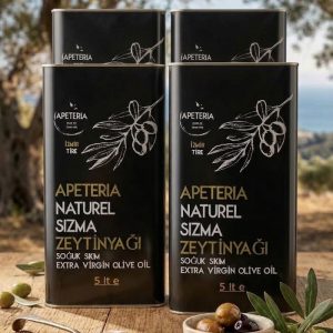 4 Adet Apeteria 5 lt Naturel Sızma Soğuk Sıkım Zeytinyağı