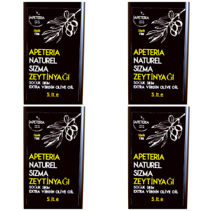 4 Adet Apeteria 5 lt Naturel Sızma Soğuk Sıkım Zeytinyağı