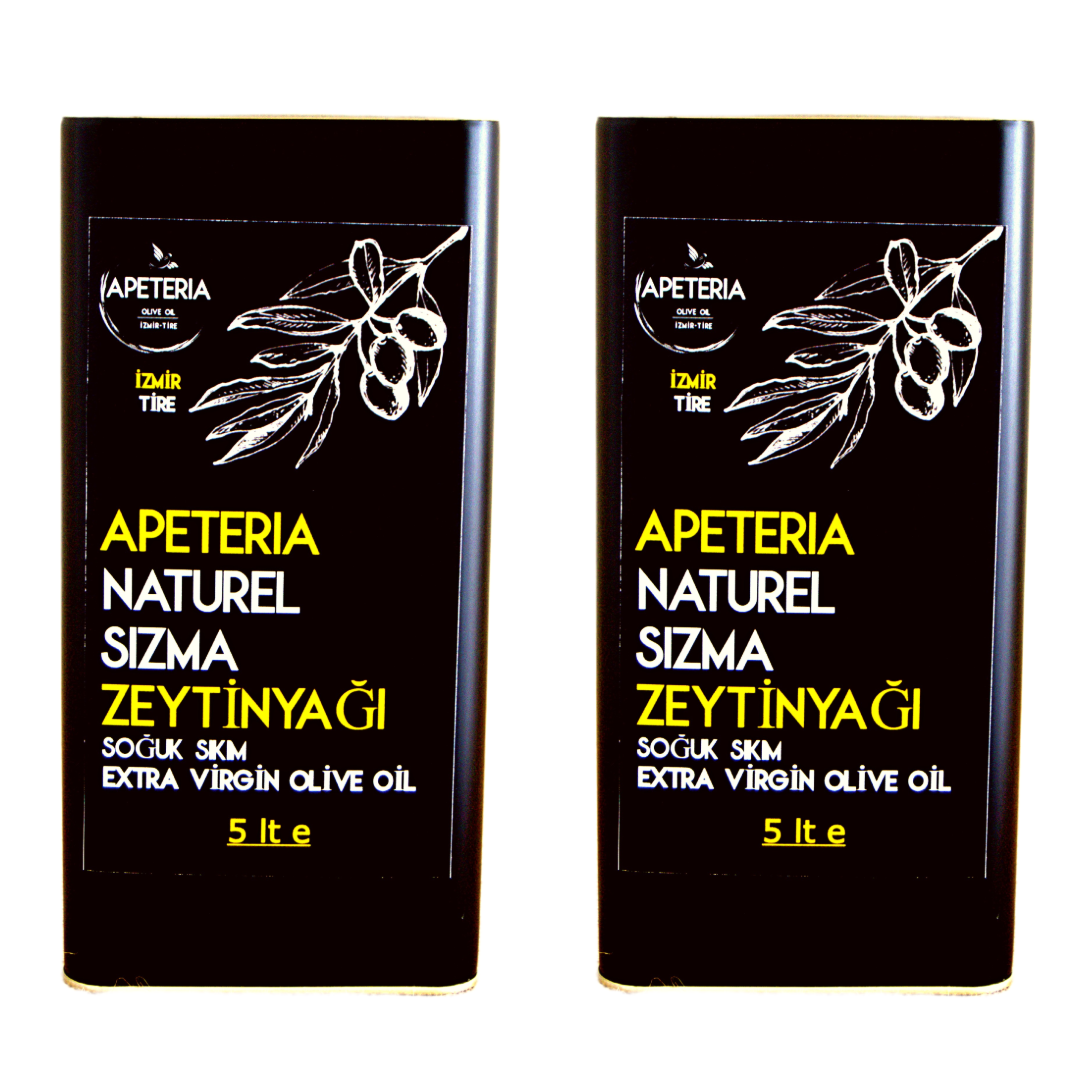 2 Adet Apeteria 5 lt Naturel Sızma Soğuk Sıkım Zeytinyağı
