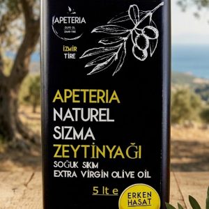 2025-2026 Hasatı Apeteria 5 lt Naturel Sızma Soğuk Sıkım Erken Hasat Zeytinyağı