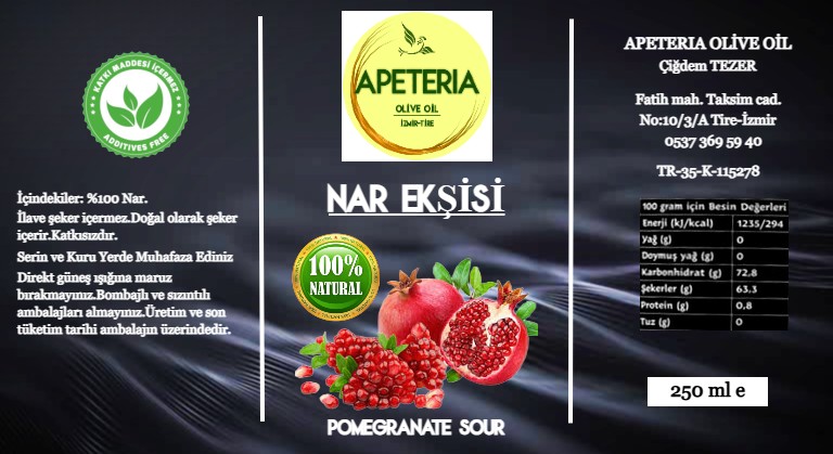 Apeteria 250 ml Doğal Nar Ekşisi - Görsel 3
