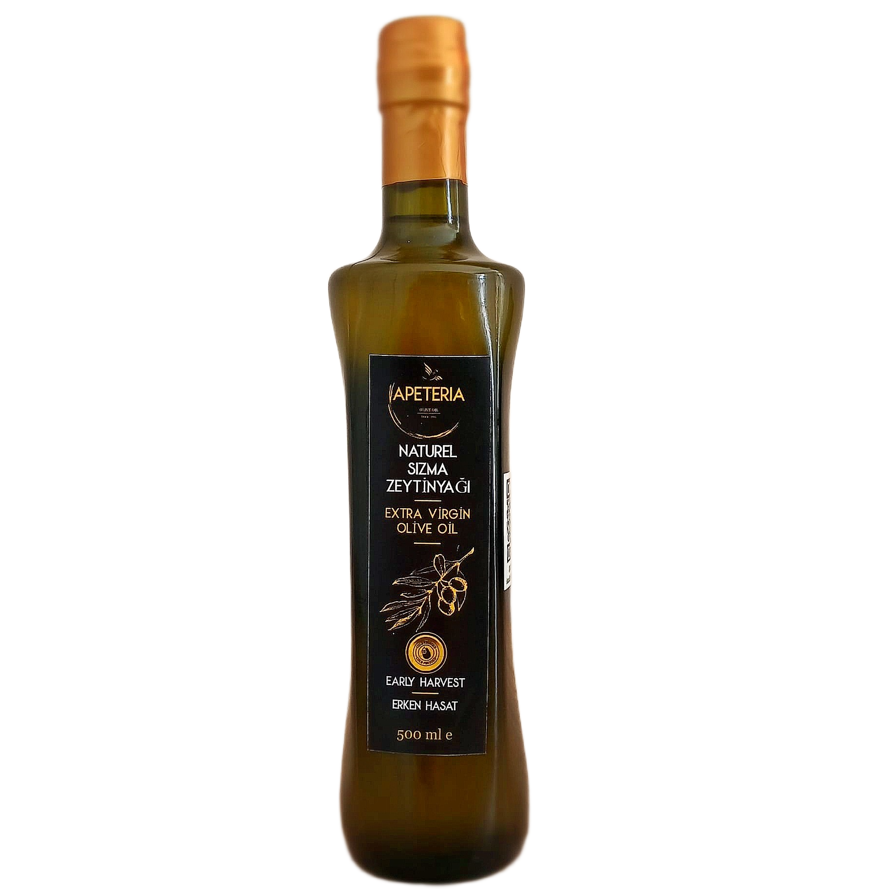 Apeteria 2025-2026 İlk Sıkım Sağlık Amaçlı içmelik 400+ Polifenole Sahip Naturel Sızma Zeytinyağı 500 ml - Görsel 2